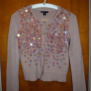 Girl's Pink Sequin Cardigan